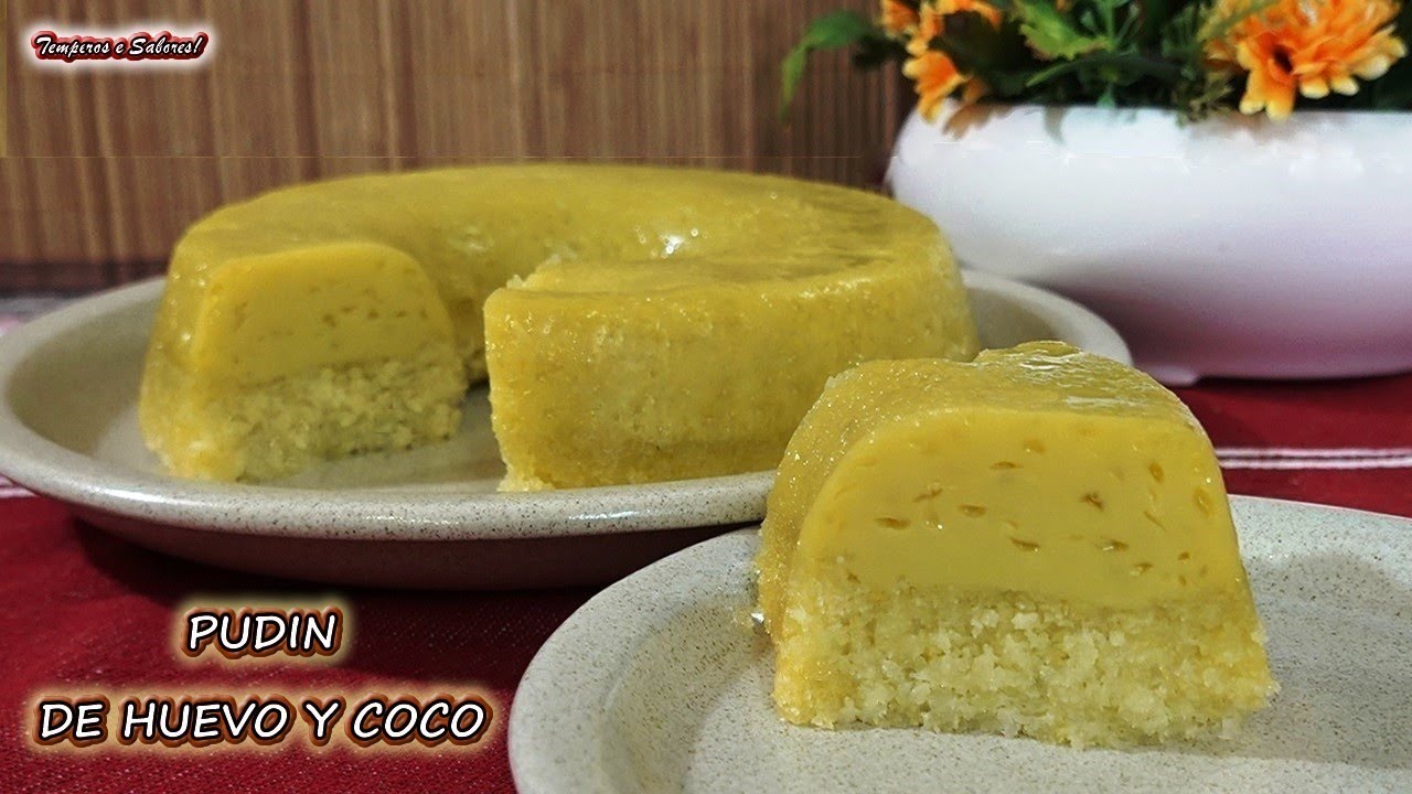 PUDIN DE HUEVO Y COCO SIN HORNO Riquisimo y Fácil
