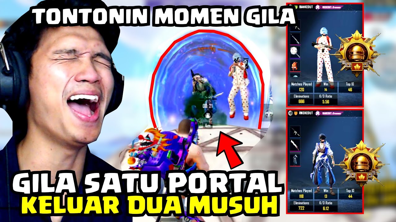 GILA SATU PORTAL KELUAR DUA MUSUH LANGSUNG!! TONTONIN MOMENT GILA - PUBG MOBILE