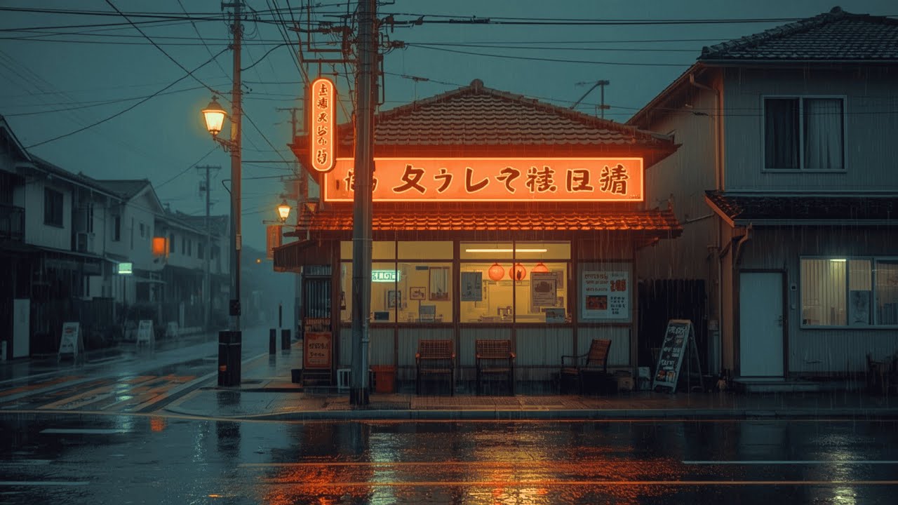 Japanese Rainy Night Aesthetic 🍜 Cozy Ramen Shop (Live)