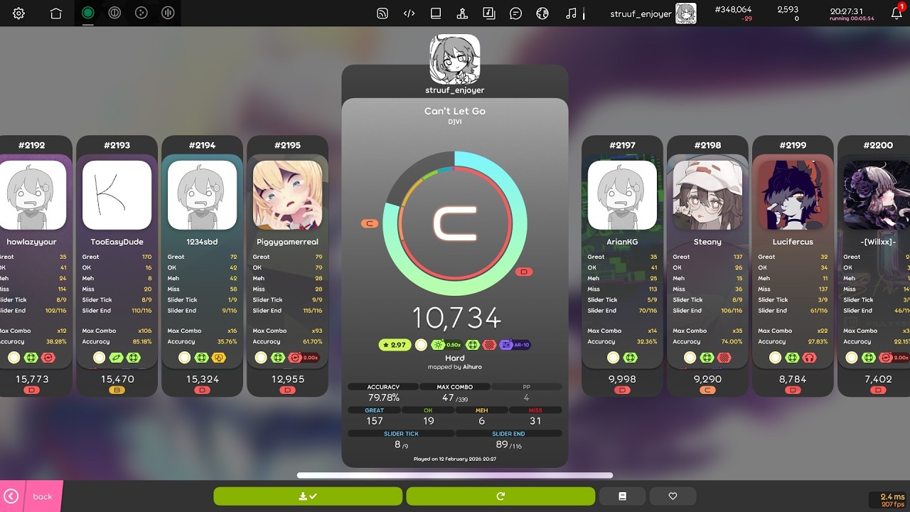(s2) day 40 of playing the osu! daily challenge at -35AR till i get better at reading it