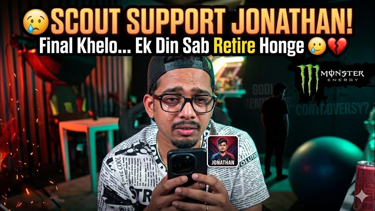 😢 SCOUT SUPPORTS JONATHAN ! Ek Din Sabko Retire Hona Hai 💔 #jonathangaming #scoutop #bgis2026 #bgmi 