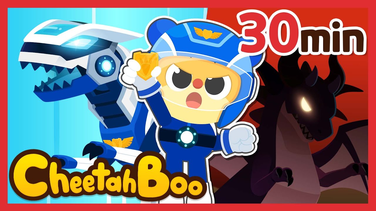 [✨30min] Let's Go! Dino car Reino! | ✨Best Kids Song Compilation✨ | Police Car | Rescue #Cheetahboo