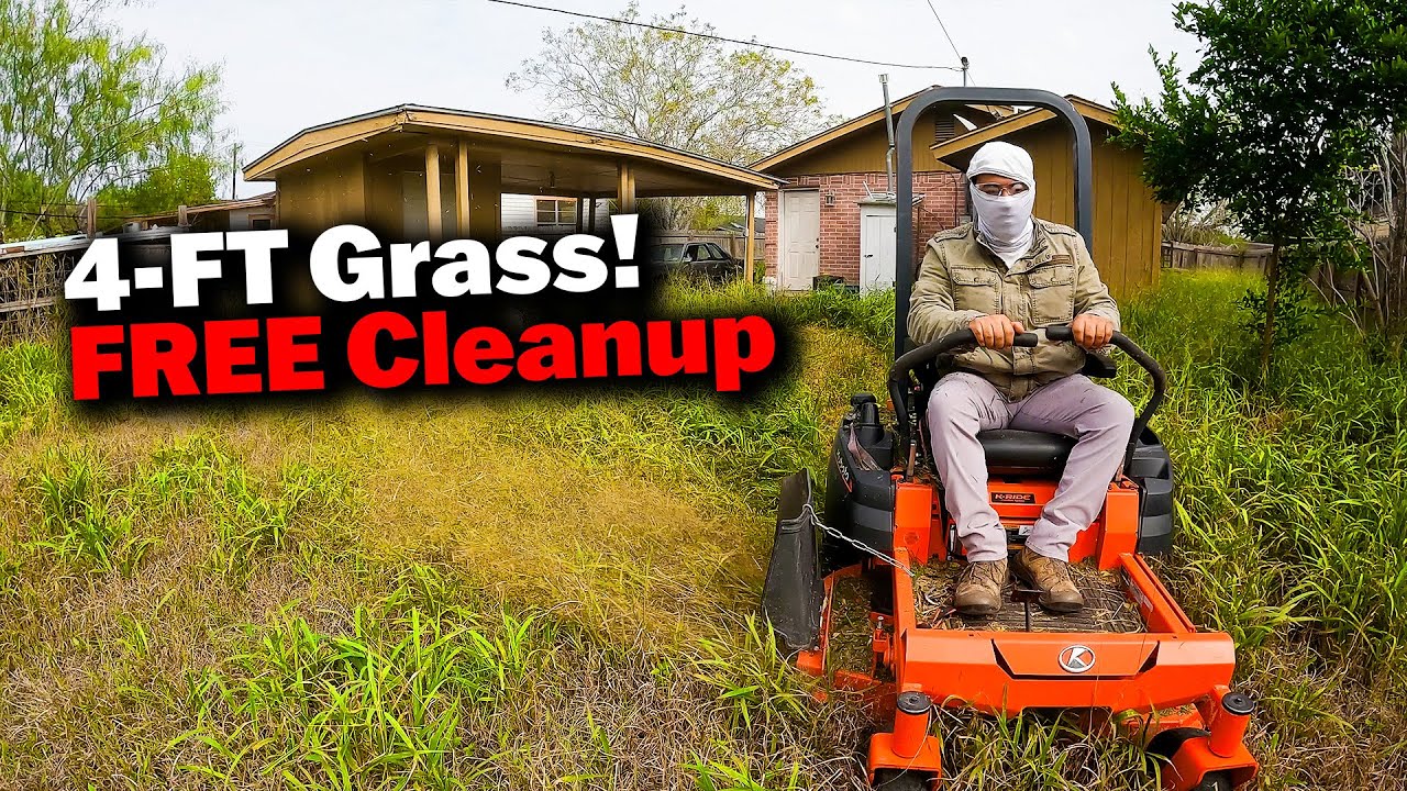 I Mowed a 4-FT Overgrown Yard for FREE | UNBELIEVABLE Transformation 🌿💥