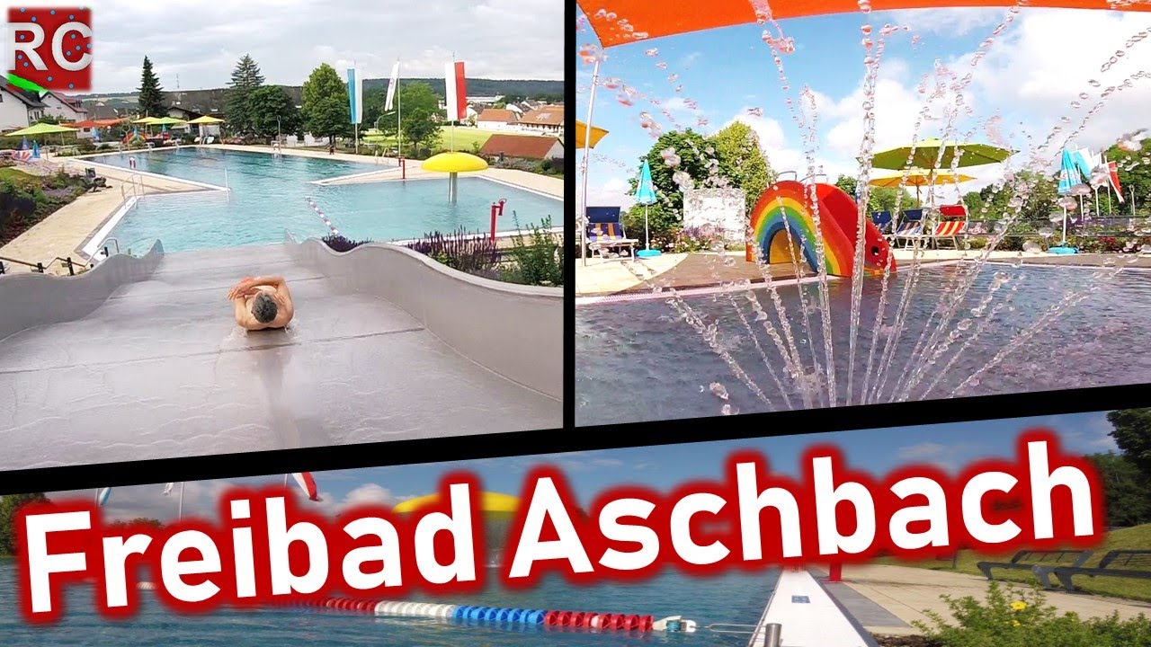 Freibad Aschbach - Impressionen (alle Attraktionen, Breitwellenrutsche) bei Schlüsselfeld  2019