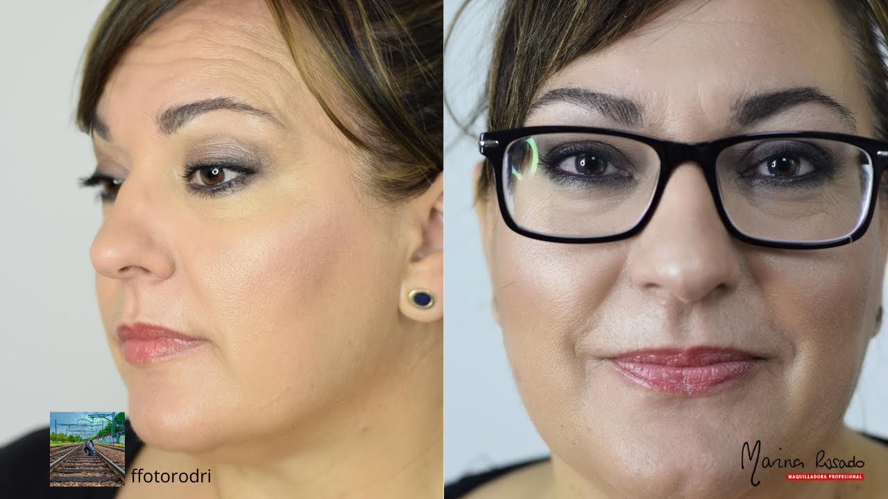 Maquillaje para gafas. Piel madura.