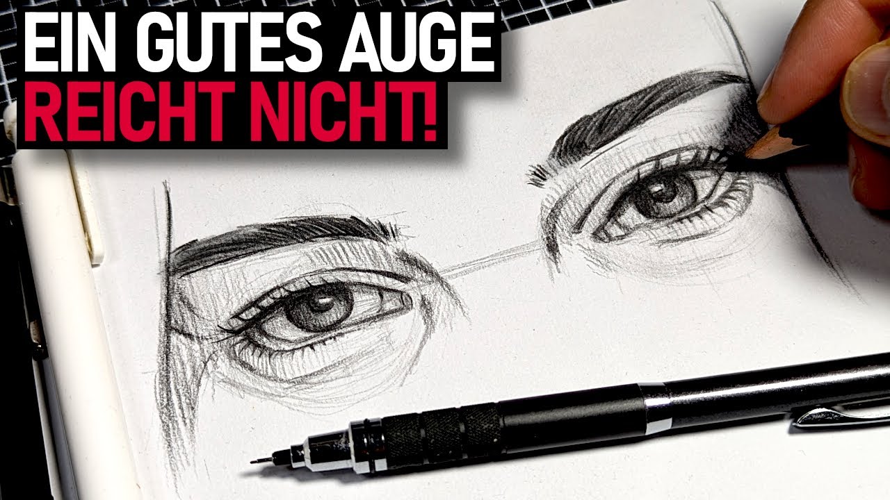 Der beste Weg, 2 GLEICHE AUGEN zu zeichnen (f&uuml;r Anf&auml;nger und Fortgeschrittene)