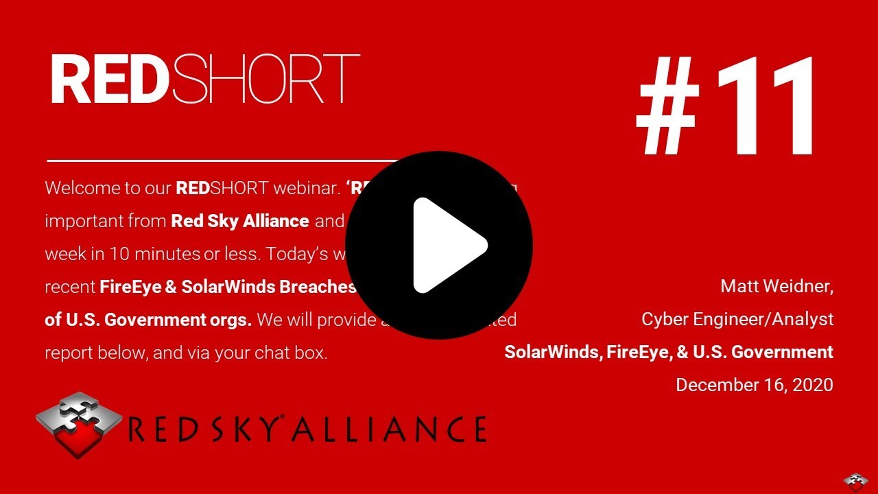 #11 SolarWinds, FireEye, & U.S. Government