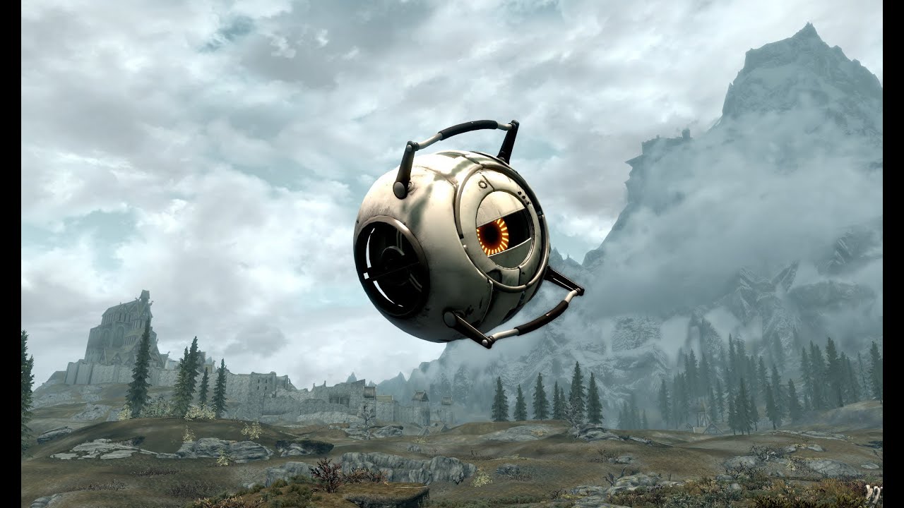 Skyrim meets Portal 2 Space Core!