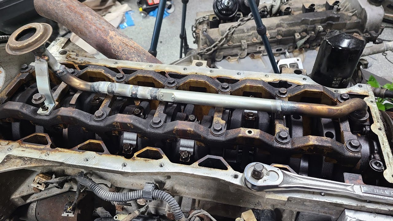 Making Rear Sump Oil Pick Up Tube For Vortec 4200 Swapped Volvo 240 Wagon.