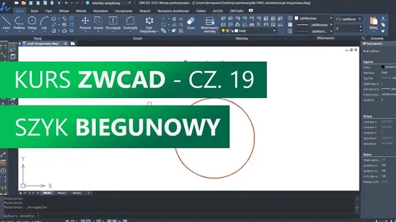 Szyk biegunowy. Kurs ZWCAD. Część 19