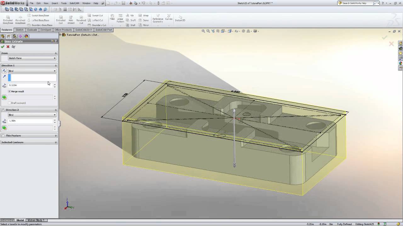 SolidCAM Tutorial Video1 (Stock Material)