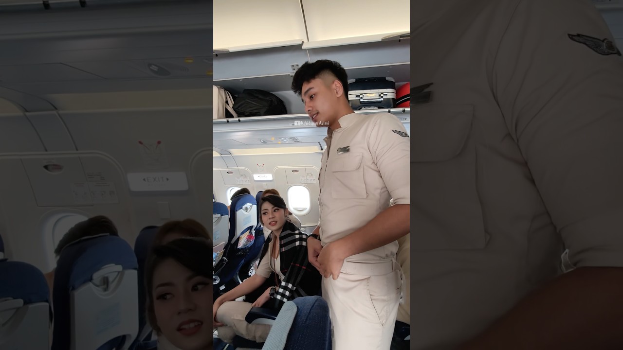 Pramugari Cantik Dan Pramugara Ganteng Super Air jet Lagi Ketemuan dalam Pesawat 😁🥰🥰🫰🫰