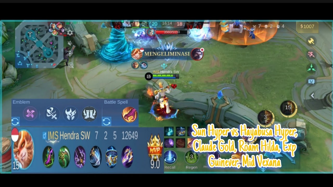 Sun Hyper vs Hayabusa hyper, Mid Vexana, Roam Hilda, Gold Claude & Exp Guinever