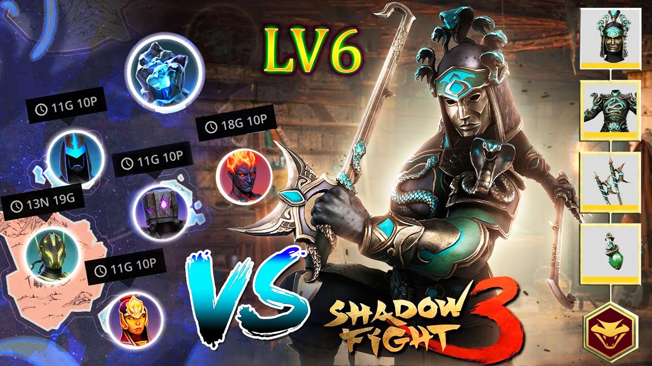 Shadow Fight 3: New King Of Serpents lv6 Vs All Raid Boss
