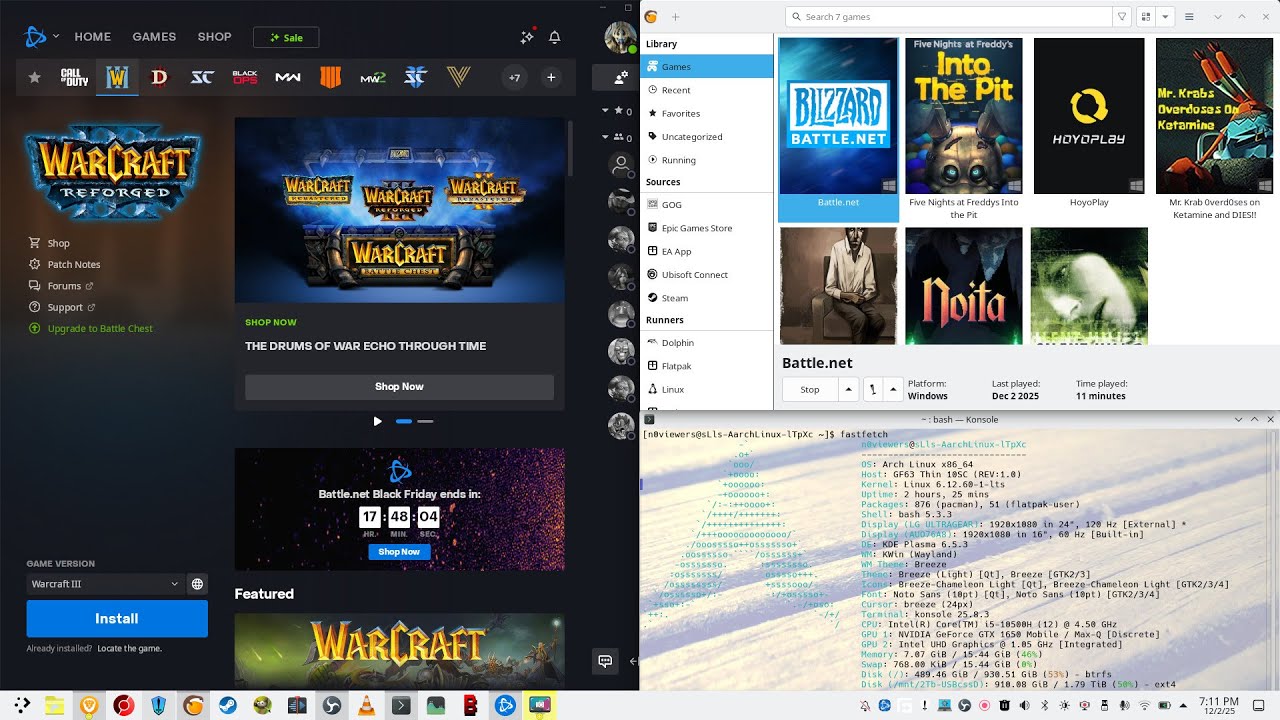 Как установить Battle Net в Linux!!