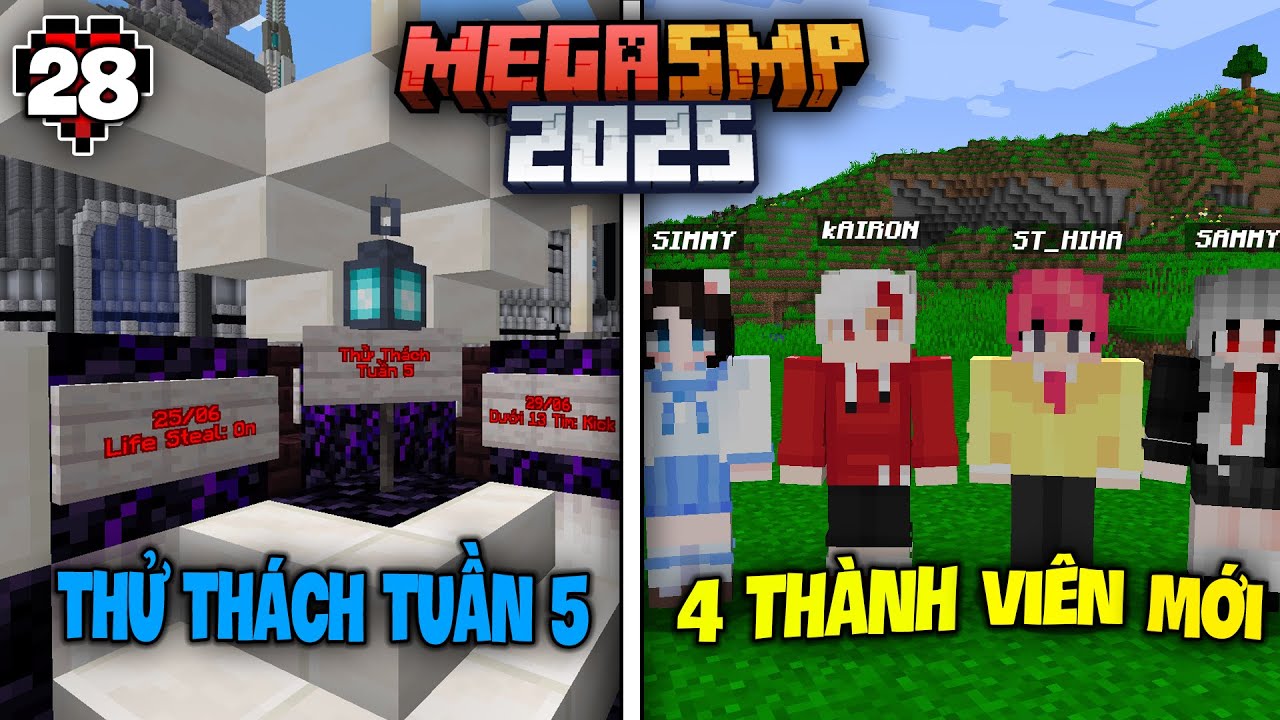 MINECRAFT MEGA SMP 2025 #28 | Thử Thách Tuần 5 Và 4 Thành Viên Mới Của Băng Cướp Sa Mạc !!!