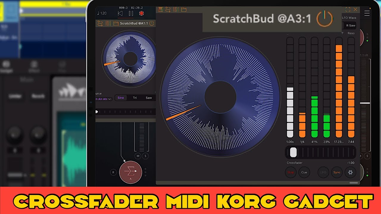 Scratch Bud's Crossfader Tutorial from Scratch [midi controlled by gadget]