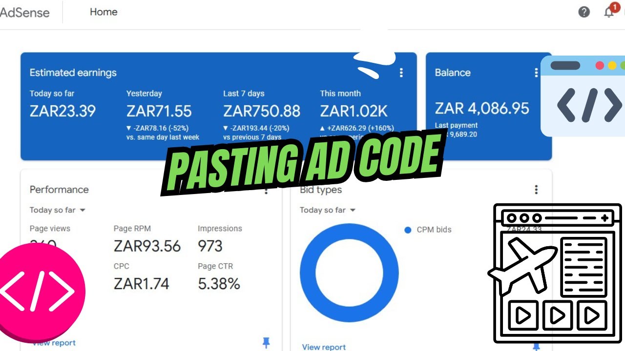 Where and How to paste the ad code - Google AdSense | South Africa