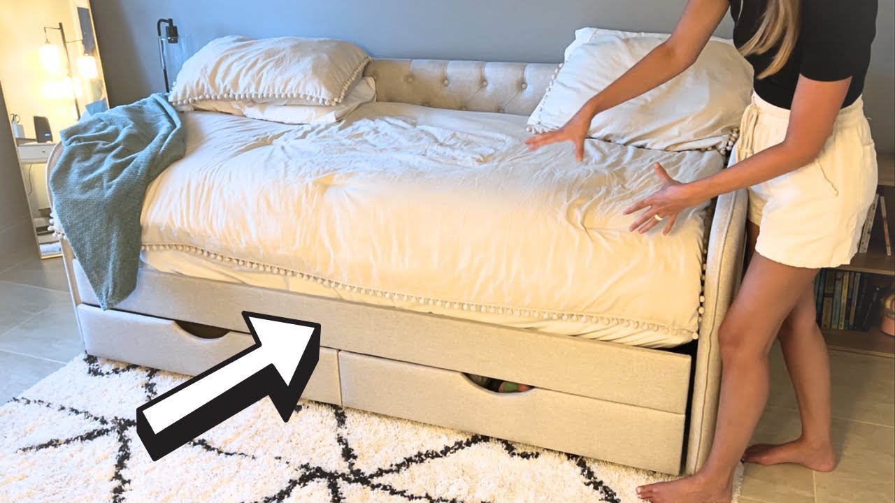 Antetek Twin Daybed With Trundle Review: Upholstered Bed with Drawers