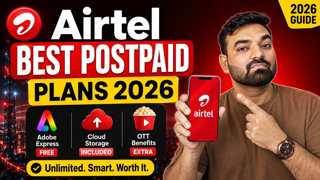 Airtel Best Postpaid Plans 2026 | Free Adobe Express, Cloud Storage & OTT Benefits #telecomnews