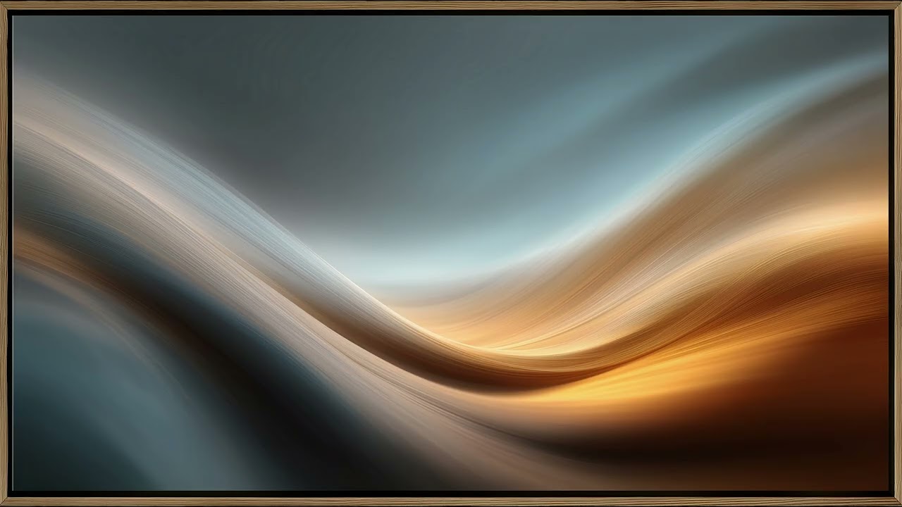 Golden Whisper - A Flow of Silk and Light | Still Art Screen Saver | 4K