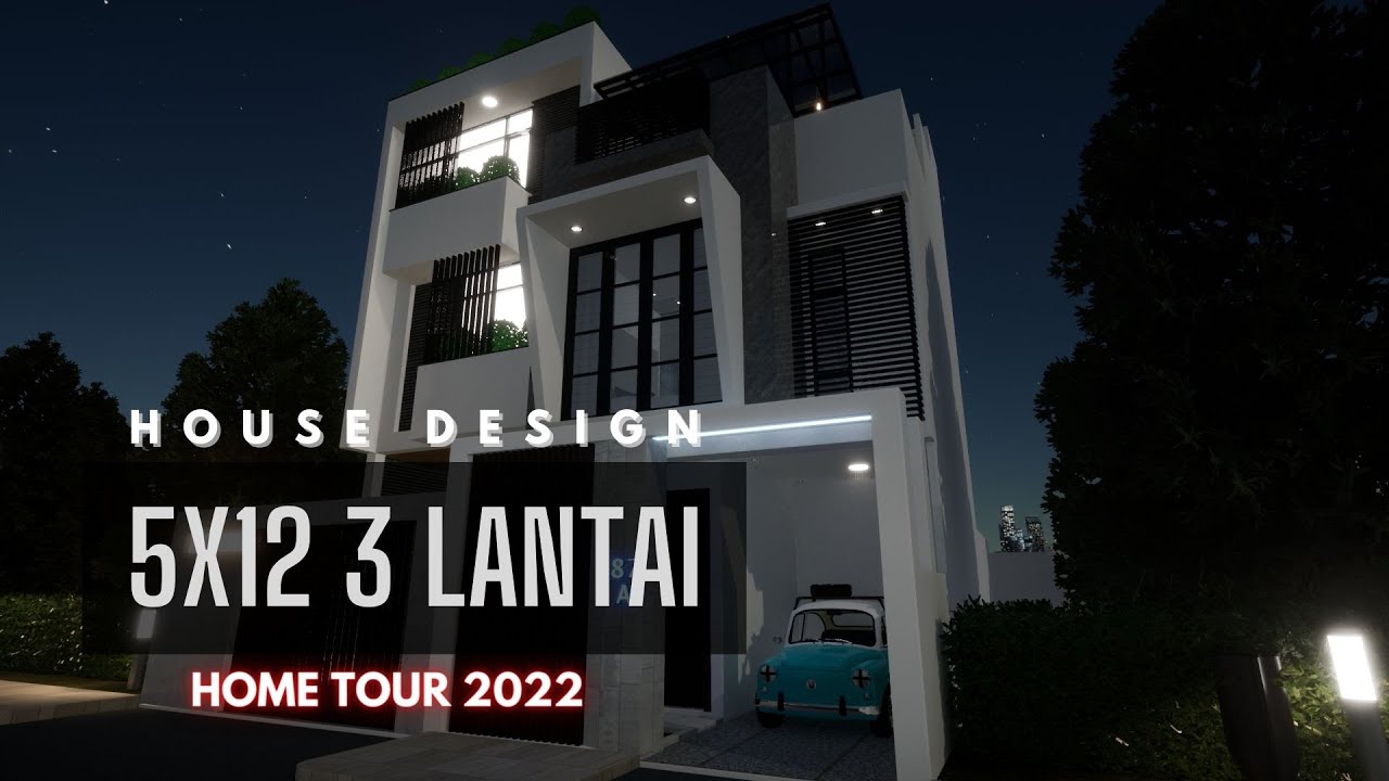 Rumah rooftop garden 5x12 Terbaik 2022, 3 Floors Eps 02