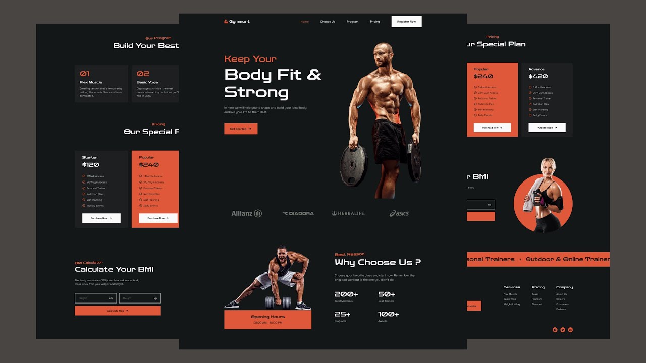 Create a Responsive Gym Website using HTML / CSS / JavaScript - Step-by-step Tutorial