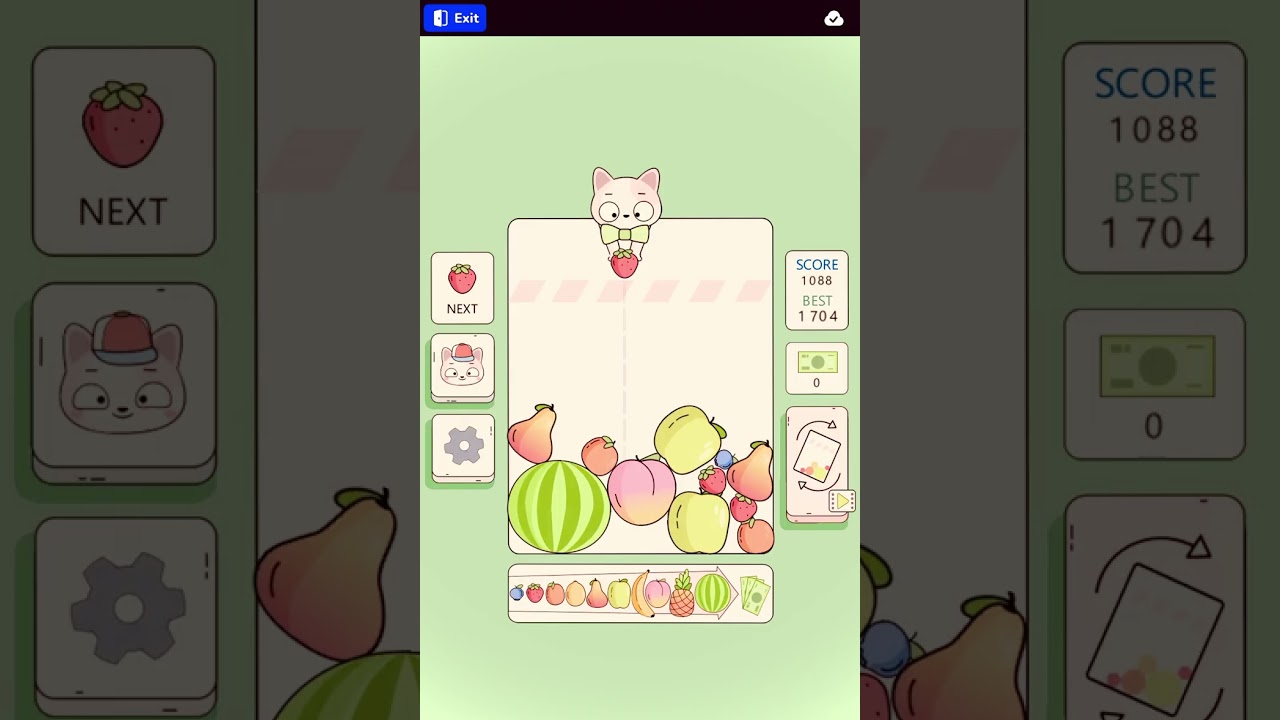 Playing drop some fruits. Also, new high score! Yayyyyyyy