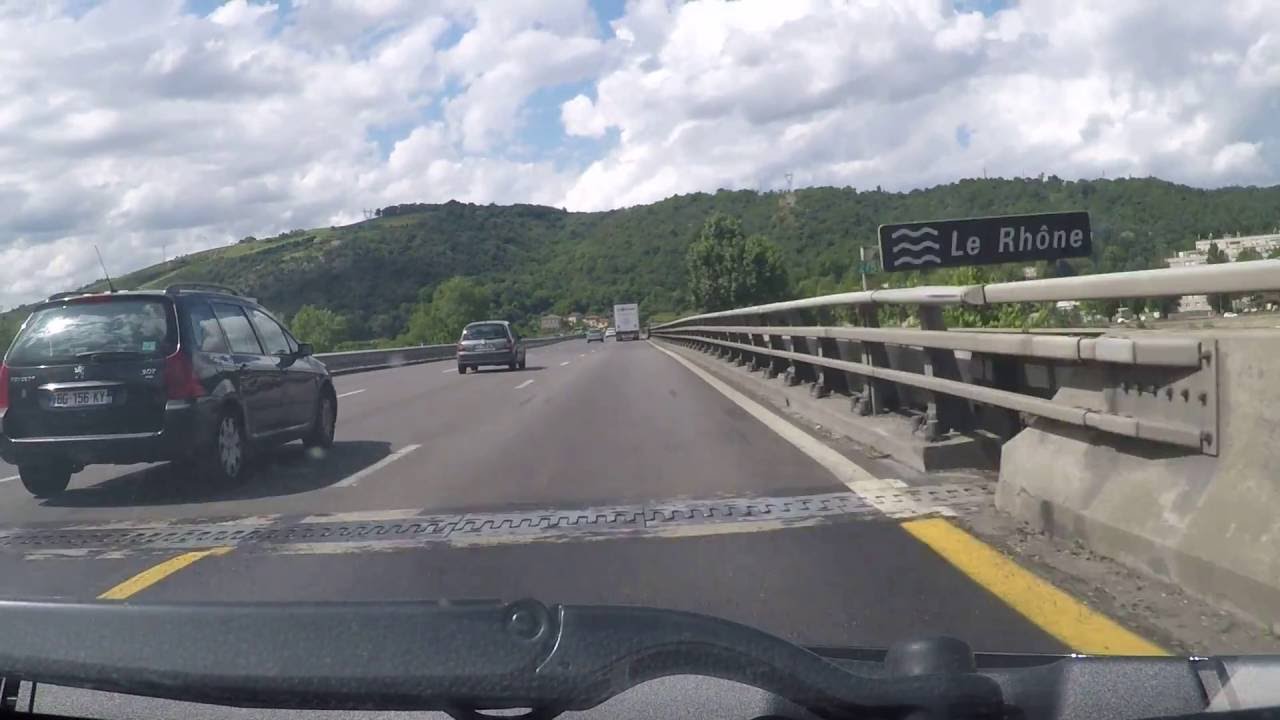 France by Autoroute - A7 Vienne Northbound - Rhone crossings