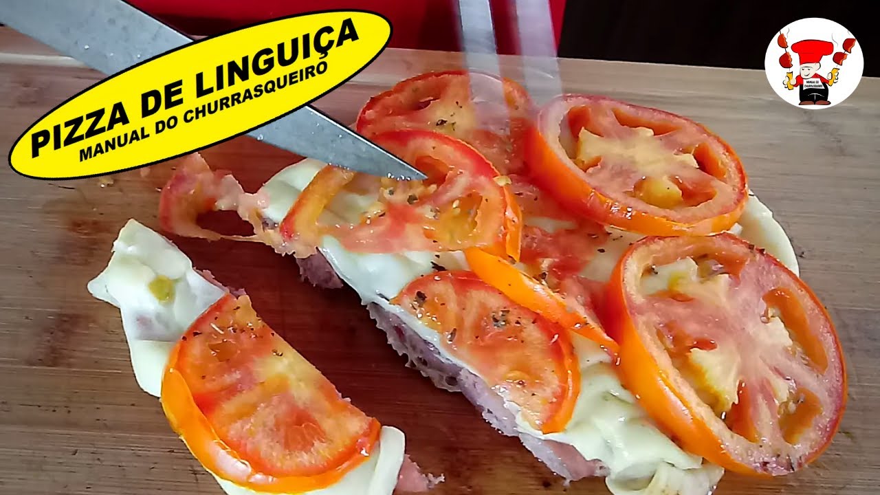 Churrasco Linguiça Suína com Queijo e Tomate Fácil de Fazer Barato