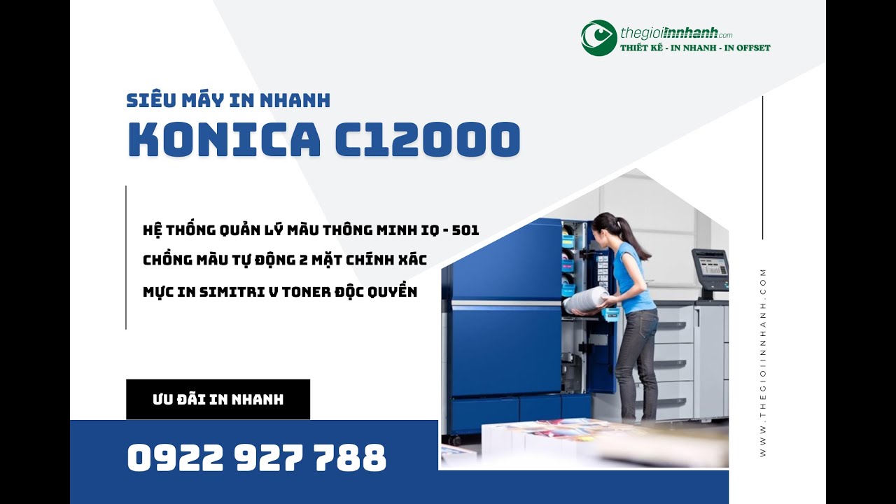 Đập Hộp Si&ecirc;u M&aacute;y In Nhanh Kỹ Thuật Số KONICA C12000 Tại Thế Giới In Nhanh