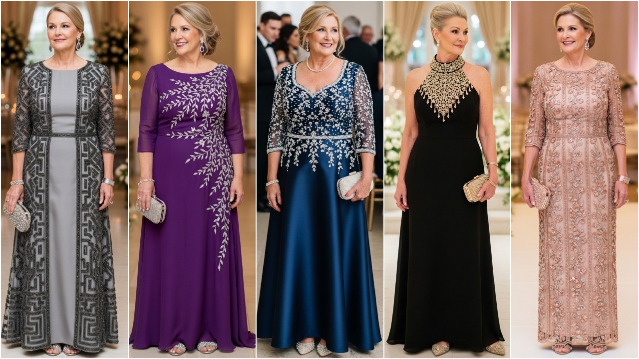 Elegant Embroidered Mother of the Bride Dresses: Luxury Evening Gowns for the Perfect Wedding