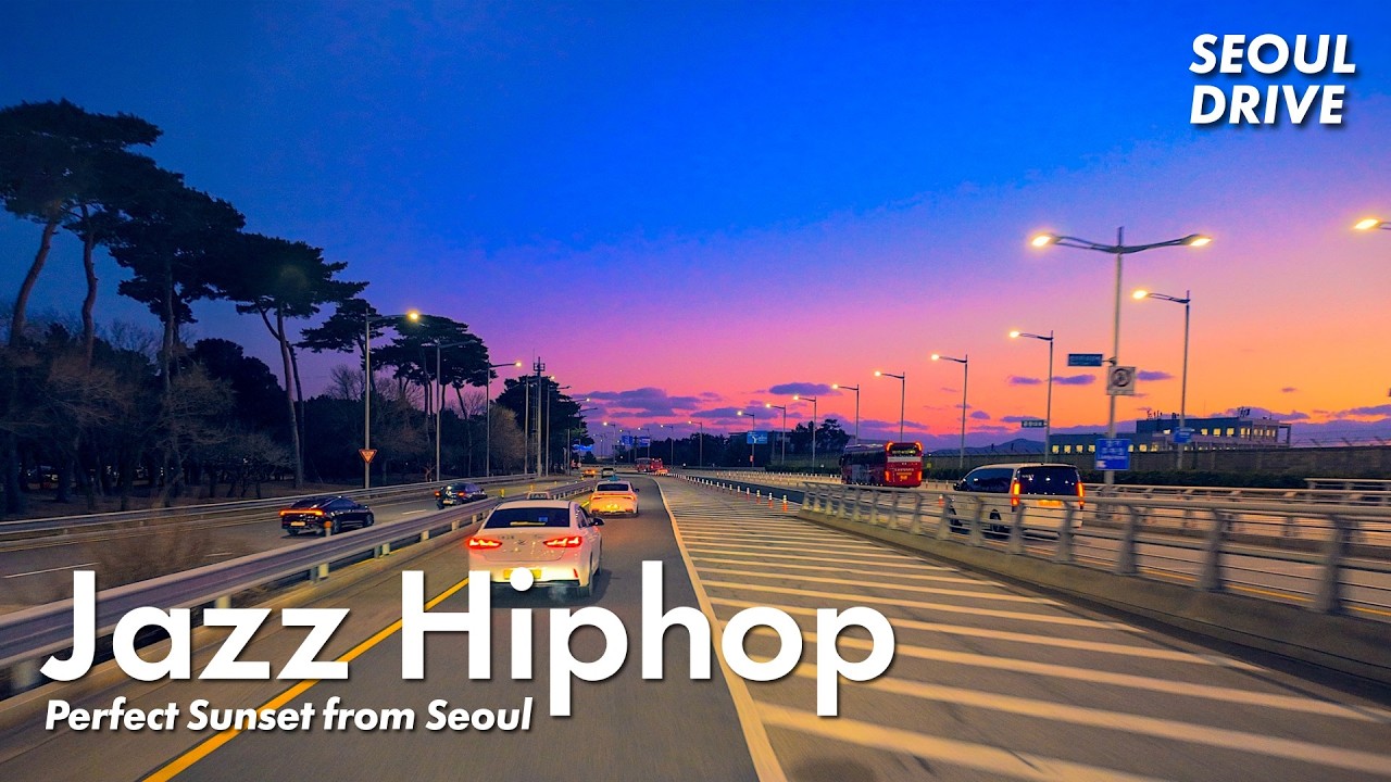 Perfect Golden Hour & Sunset from Seoul | Chill Lo-fi Hip Hop & City Lights -  서울야경
