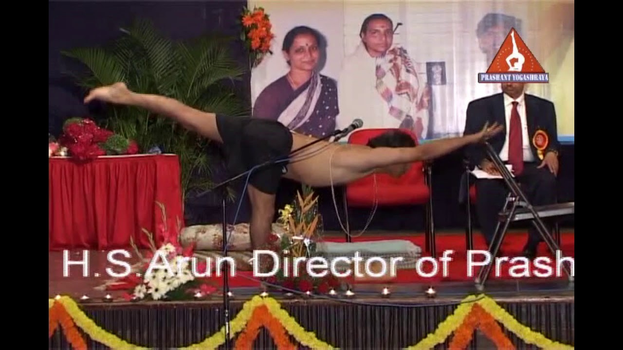 H.S Arun's yoga demonstration in presence of Guruji on Sept 2009