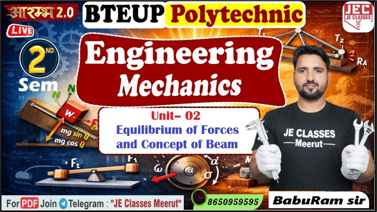 🔥12 Engineering Mechanics UPBTE 2nd Semester Common For All Branch आरम्भ बैच 2.0 New Syllabus || JEC