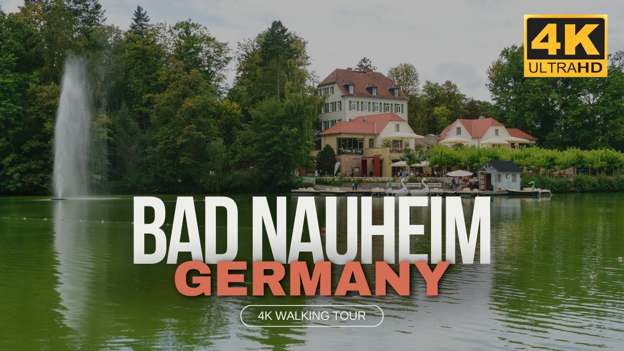 Bad Nauheim - Germany - Walking Tour, Graduation towers, Spa park - 4K UHD