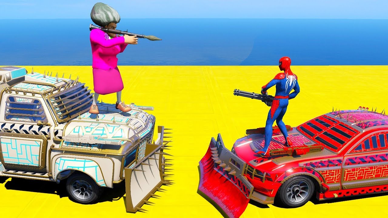 Scary Teacher 3D - Spiderman vs Miss'T - Crusher Car - Game Animation