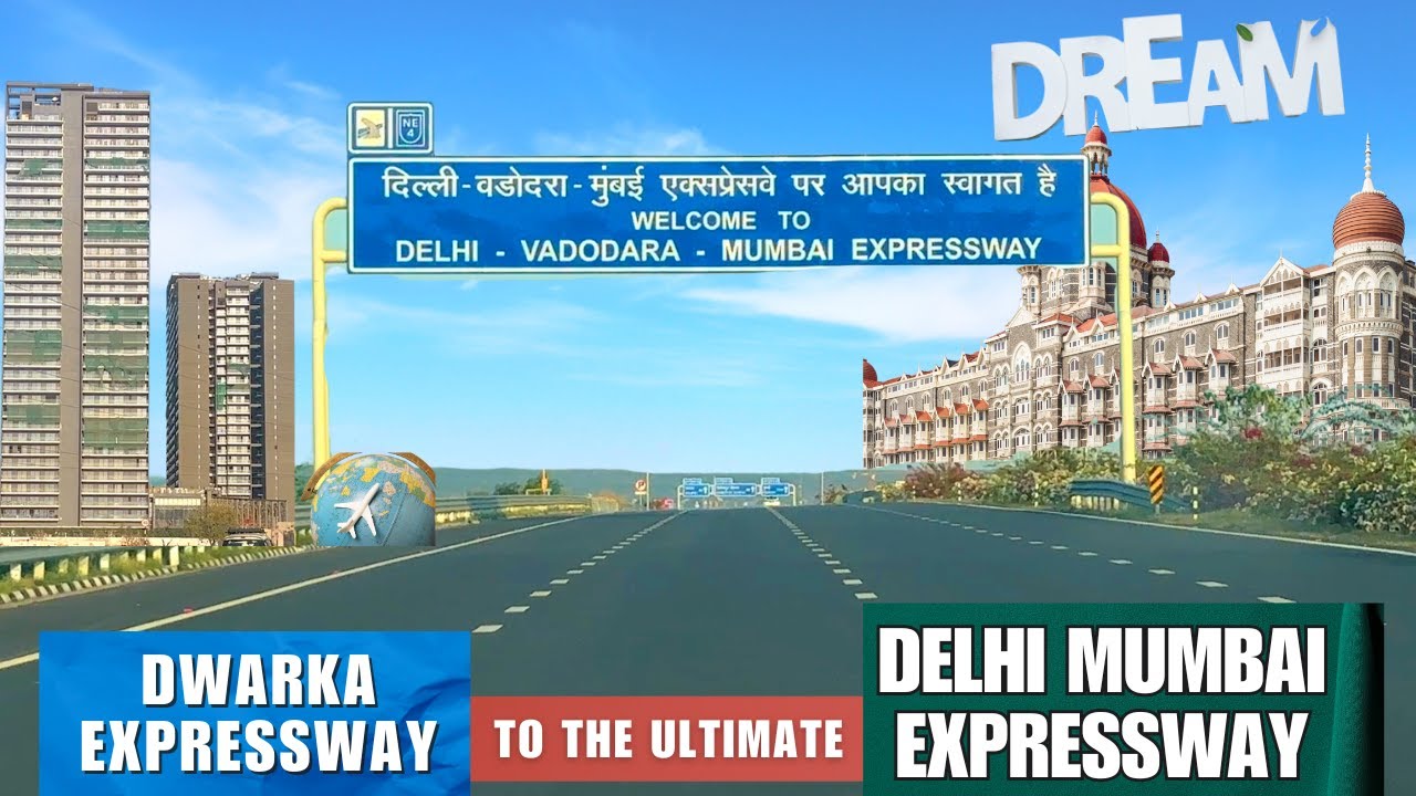 DELHI MUMBAI EXPRESSWAY from Dwarka Expressway | Full Route Drive