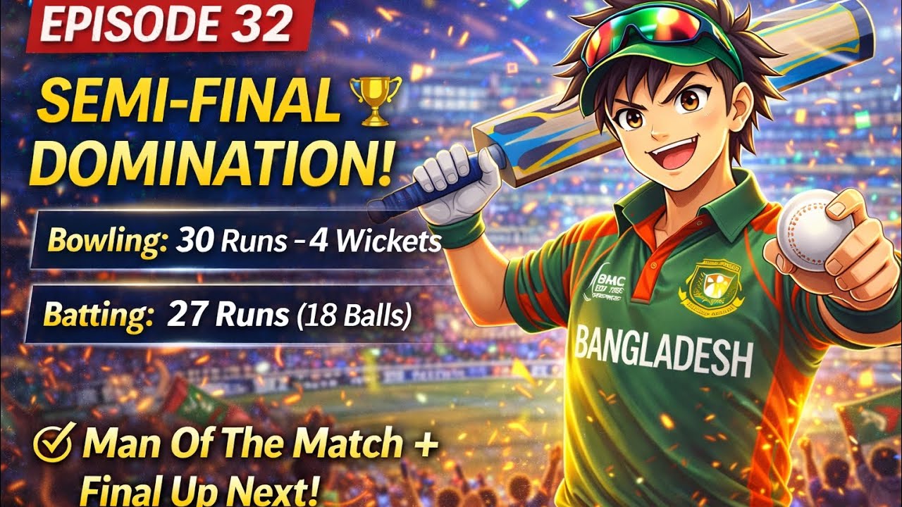 ROAD TO CHAMPIONS! 🏆 Semi-Final Win + Man of The Match | Ep 32 #cricket #gaming #sports 