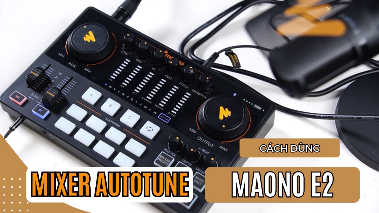 Maono AME2A - Bàn trộn âm thanh & mic Karaoke Autotune, Hiệu ứng chỉnh giọng nói, Mix nhạc cụ