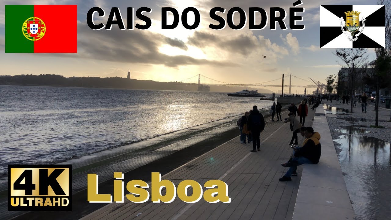 Caminhando no Cais do Sodré, Lisboa 🇵🇹Portugal 4K Virtual Tour. Walking in Portugal.