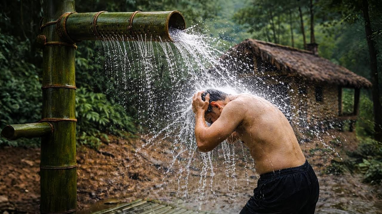 How I Made a Bamboo Shower Using Only Natural Materials | by @PrimitiveSkillsnet