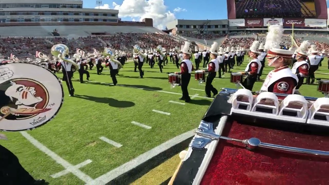 FSU Marching Chiefs Pregame - Bass Cam (Part 1) - 11/2/24