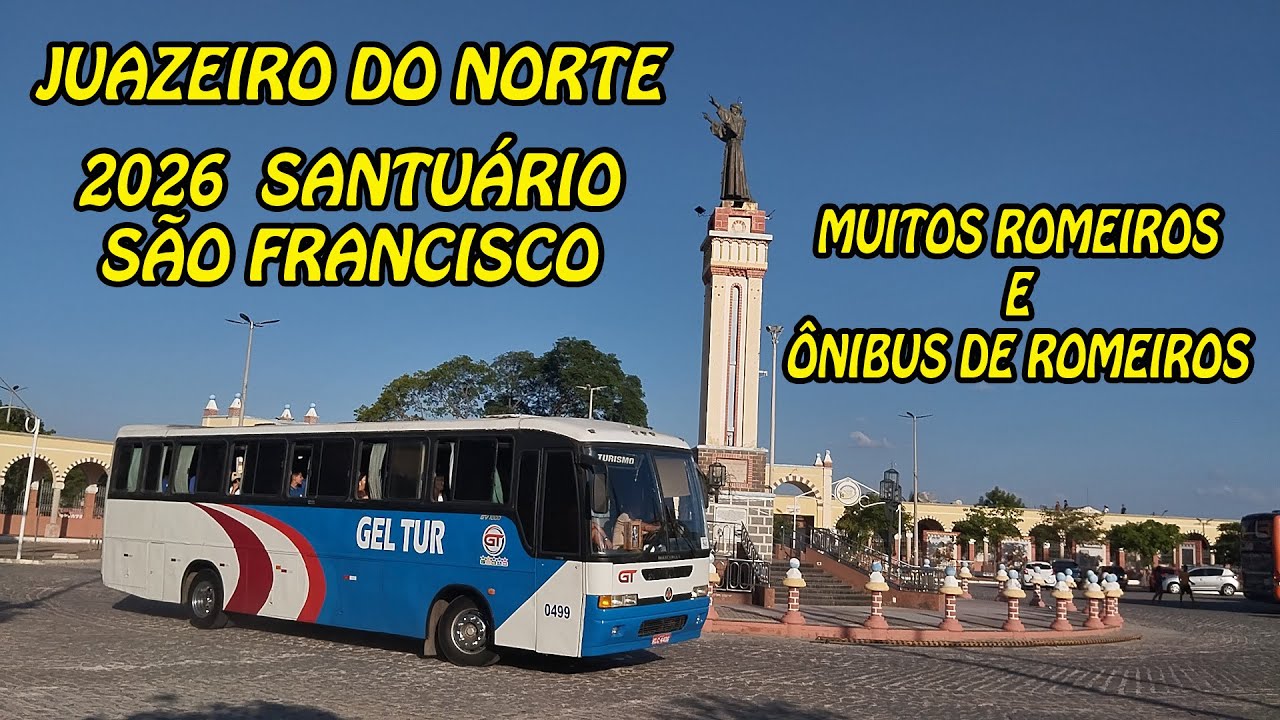 VEJA ROMEIROS MUITOS ÔNIBUS DE ROMEIROS NO SANTUÁRIO DOS FRANCISCANOS JUAZEIRO PRIMEIRA SEMANA 2026