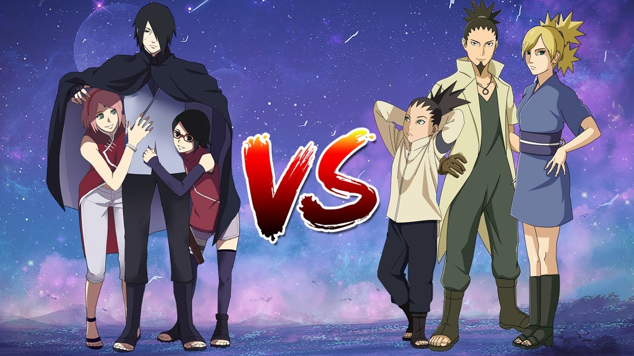 Uchiha Family vs Nara Family - Sasuke, Sakura and Sarada vs Shikamaru, Temari and Shikadai | NSUNS