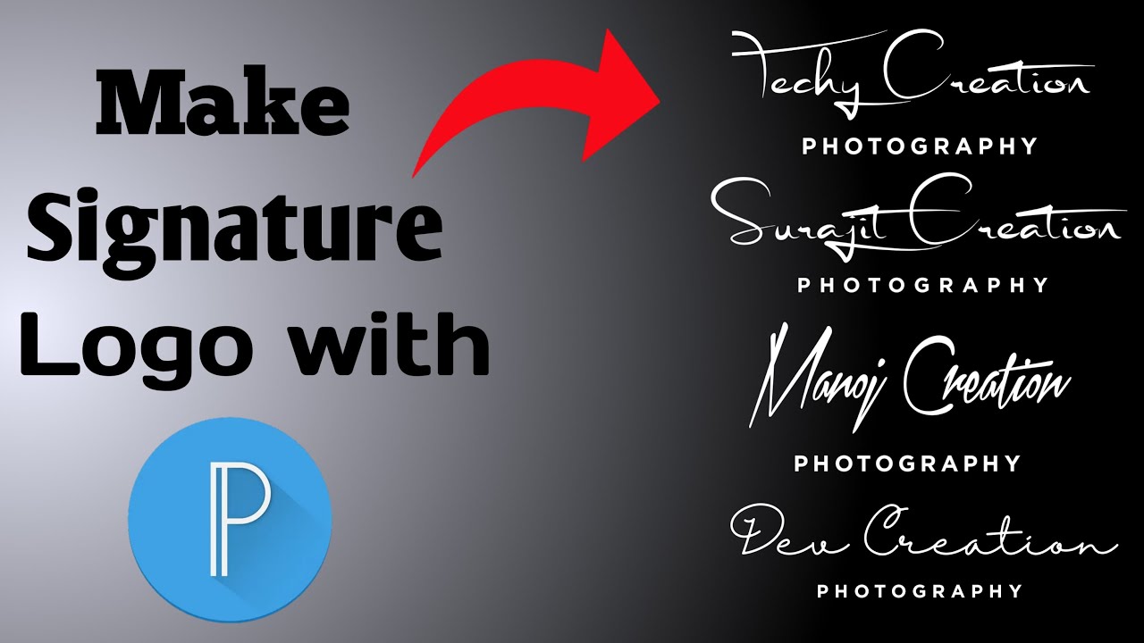 How to make Photography Signature Logo with PixelLab | Signature Logo On Mobile |Techy Animation |