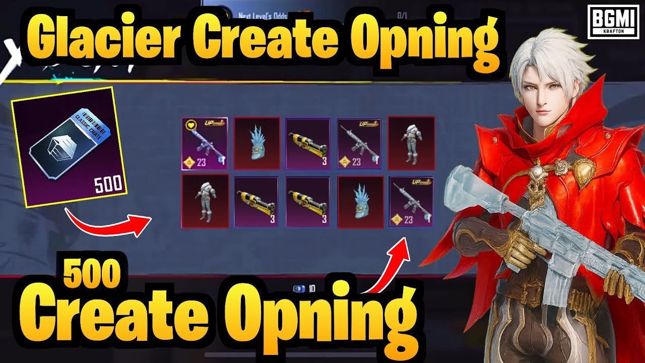 🔥 500 Classic Creat M416 Glacier Crate Opening | M416 Glacier Crate Opening Trick Bgmi
