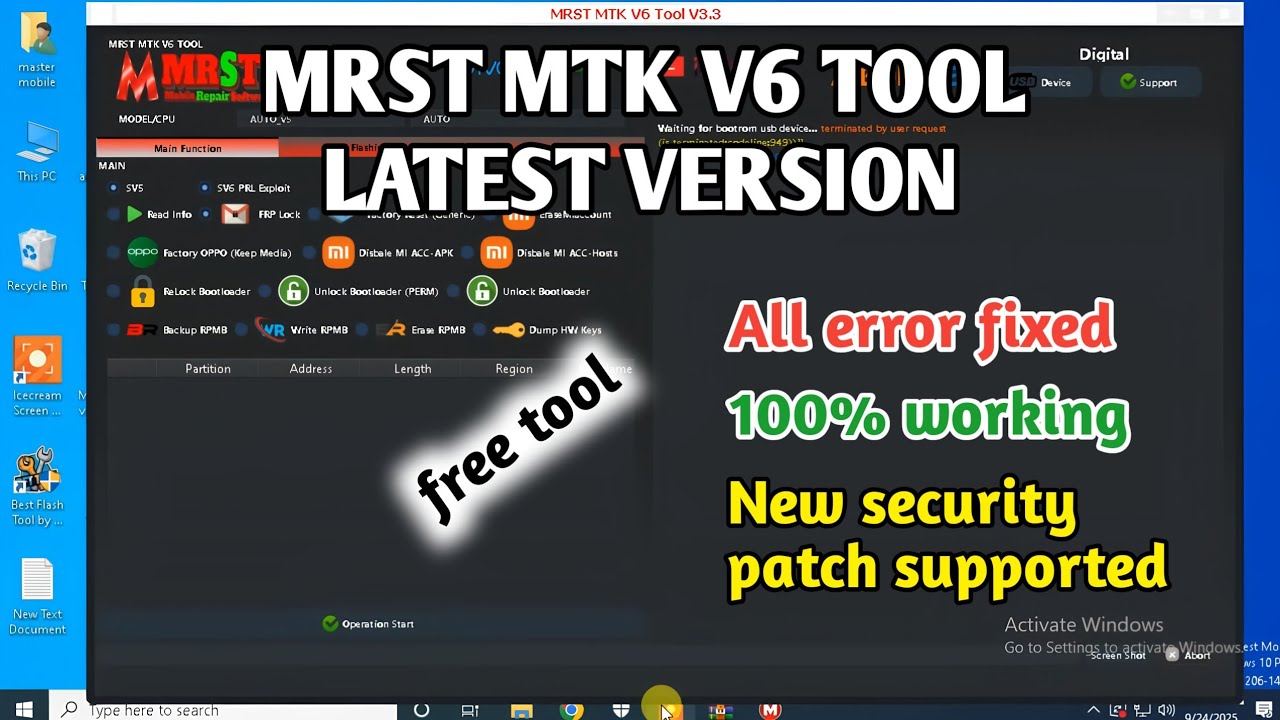 MRST MTK V6 TOOL V3.3 | new frp tool 2025 | android 15/14 frp unlock tool
