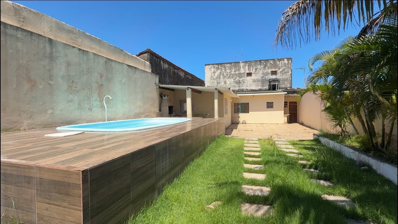 Casa a venda em Itanhaém SP Gaivotas com piscina e lado praia confira o vídeo 13996012286