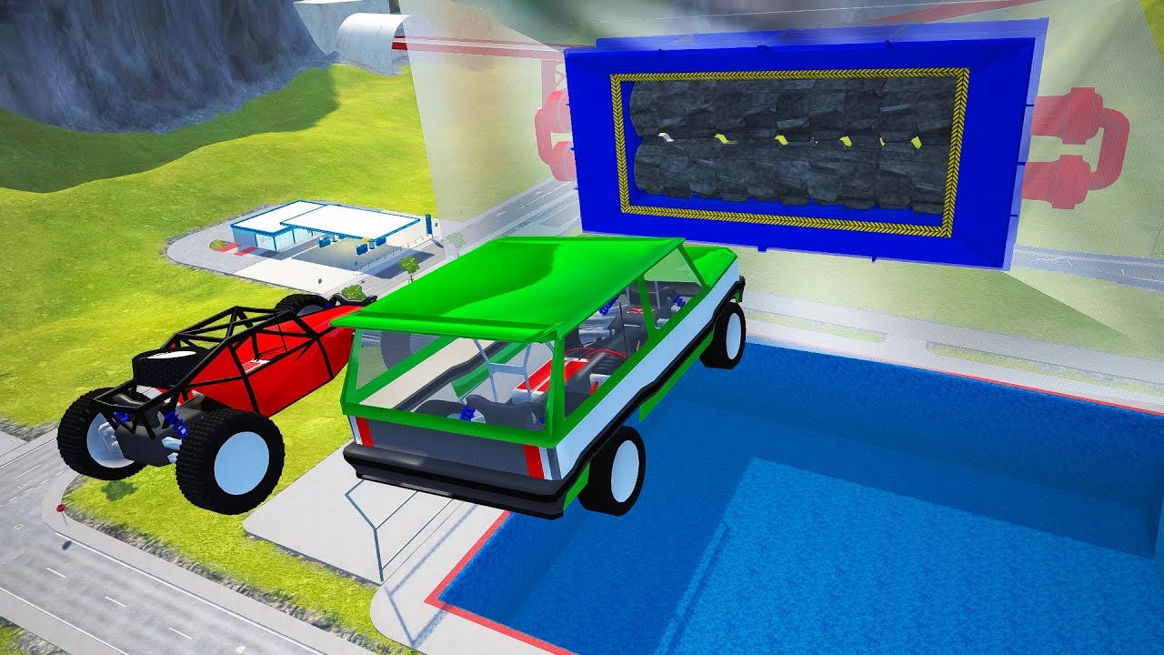 Shredding RC Car Jumping In Pool - BeamNG.drive